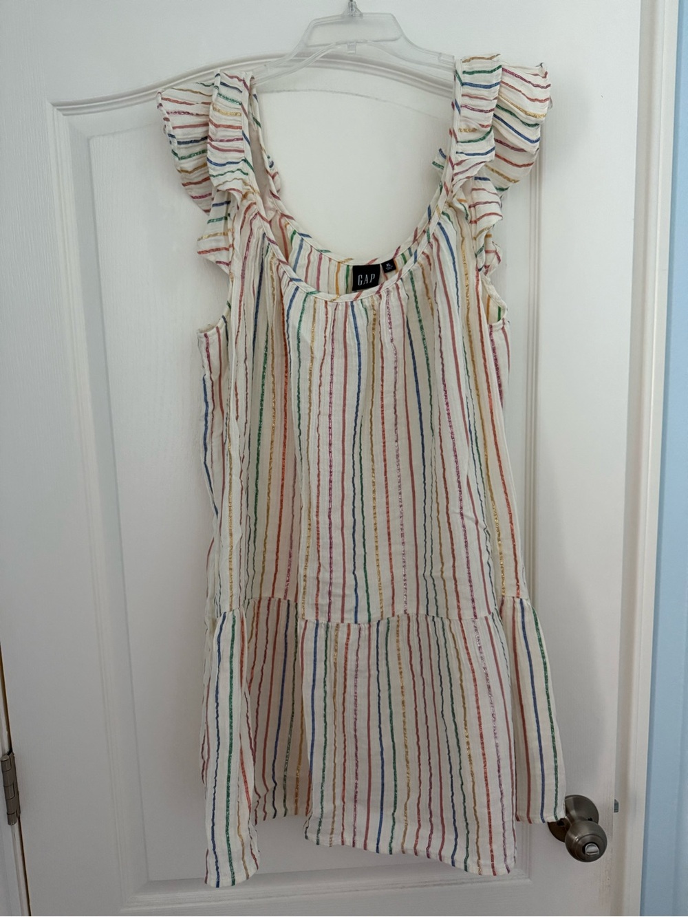 GAP Cream Mini Dress with Multi-Colored Stripes